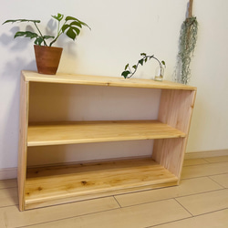 ひのきの本棚 収納棚 無垢材家具 桧 檜 ウッドチェスト 棚・シェルフ