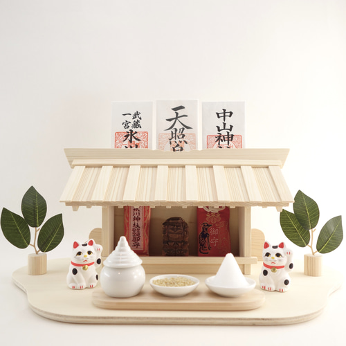 ミッチー様売約分 神棚《長屋板葺き社》 造花榊なし その他インテリア
