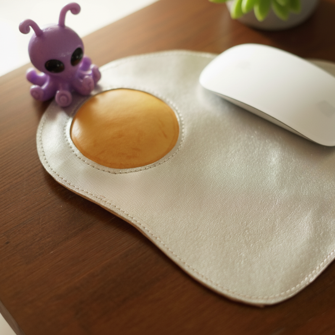 何の卵？宇宙人も気になる卵　シルバーレザーの目玉焼きマウスパッド 6,952円