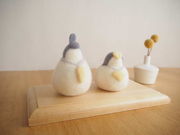 ぷ*子様 羊毛フェルト　ひな祭り　ひな人形 受注制作・7日以内に発送】ナチュラルカラーのおひなさま お雛様