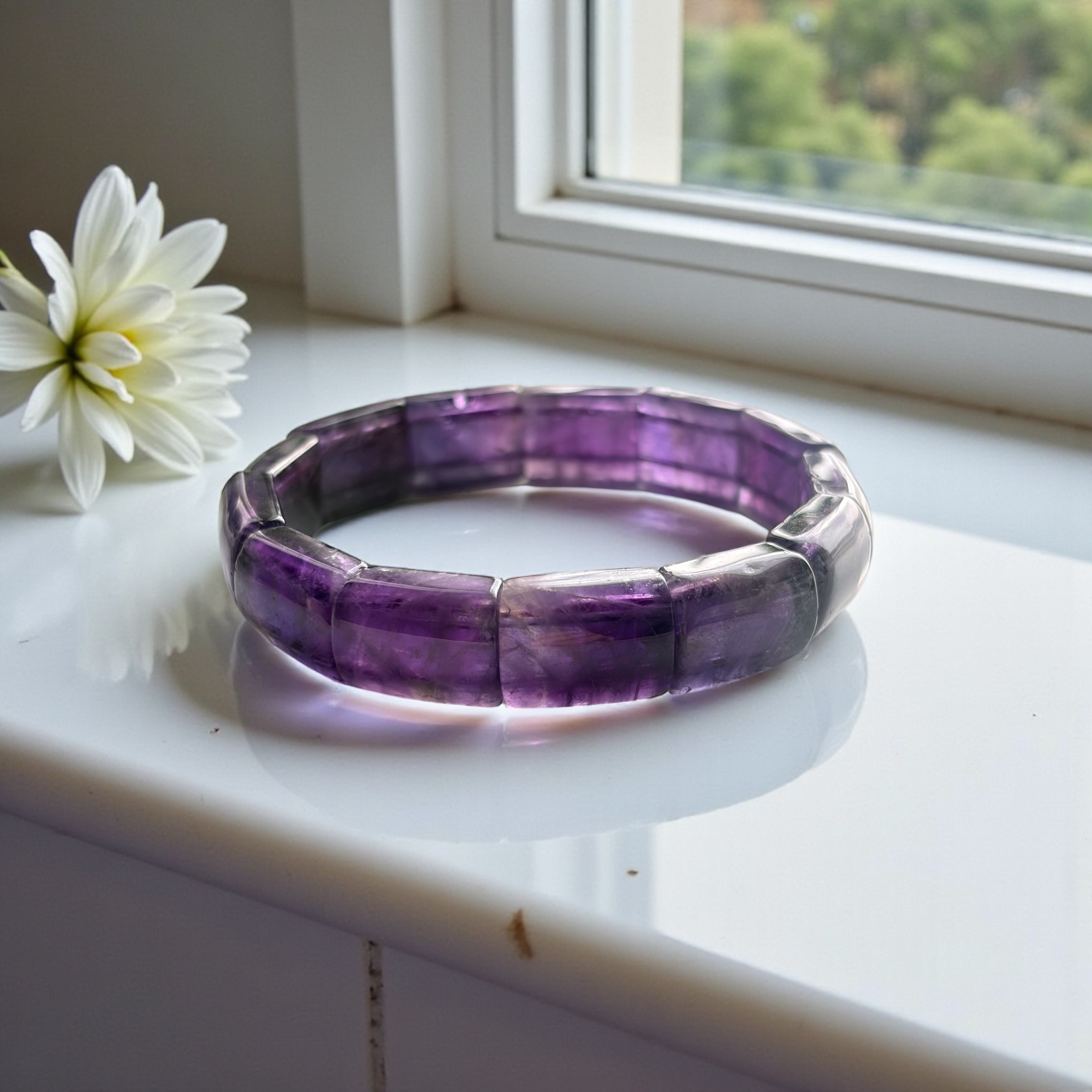 2月の誕生石ディープカラー✨アメジストバングル