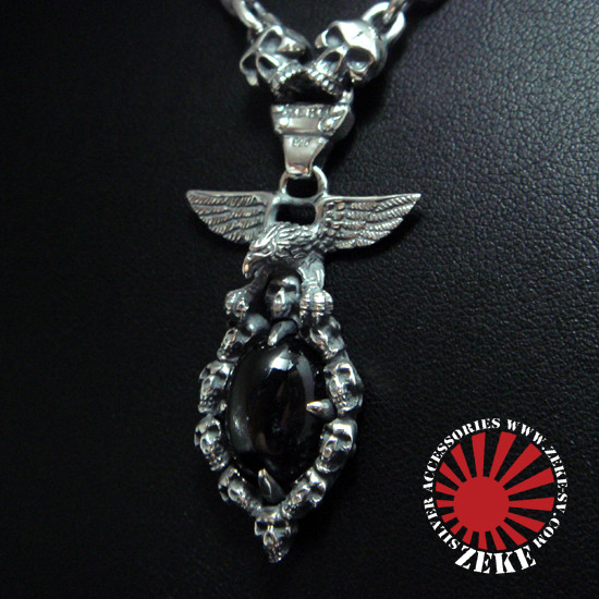 撃墜王〔ゲキツイオウ〕ネックレス　（髑髏　スカル　鷹）