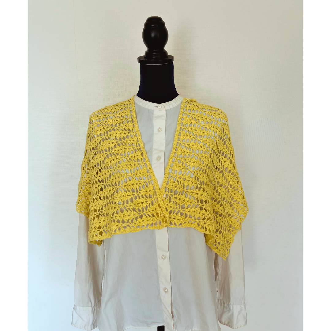 コットン100%手編みのサマーショール