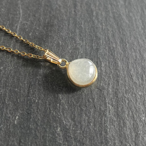 ムーンストーン 1粒 ネックレス 6月 誕生石 天然石 サージカル