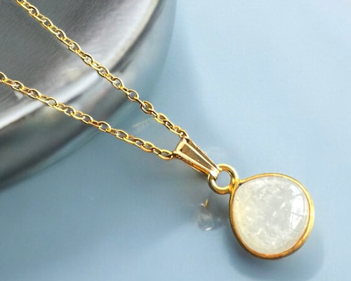 ムーンストーン 1粒 ネックレス 6月 誕生石 天然石 サージカル