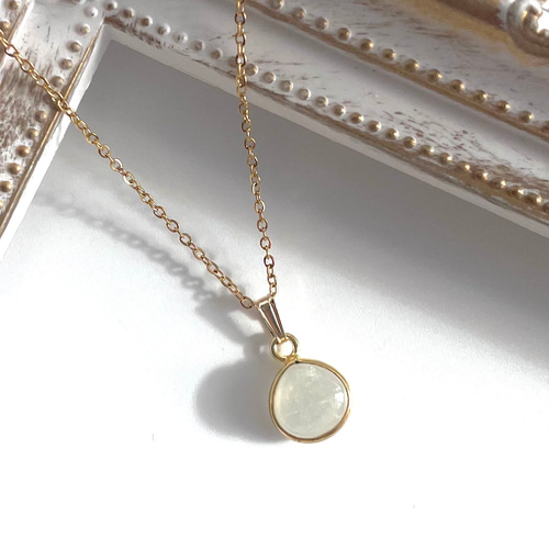 ムーンストーン 1粒 ネックレス 6月 誕生石 天然石 サージカル