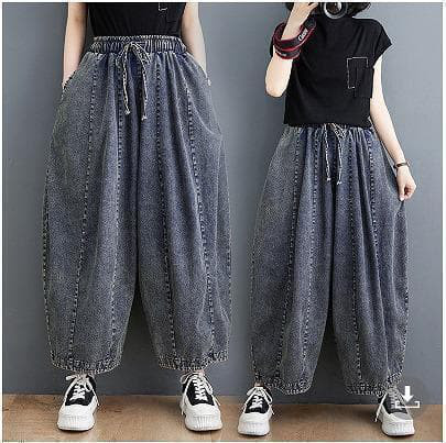 新品 大きいサイズ　ウォッシュ加工 ゆったり デニムパンツ ジーンズ秋冬3L