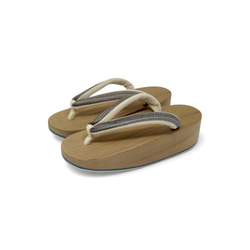 男性 寄木細工表 焼桐右近下駄 筋鼻緒 サイズ： L寸 シューズ・靴