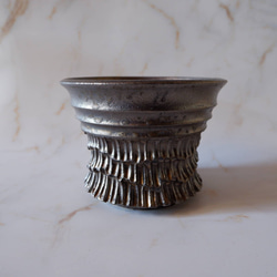5.5号燻し金彩鉢386　塊根植物　多肉植物　アガベ　盆栽　植木鉢　作家鉢　鉢台　沖縄 3枚目の画像