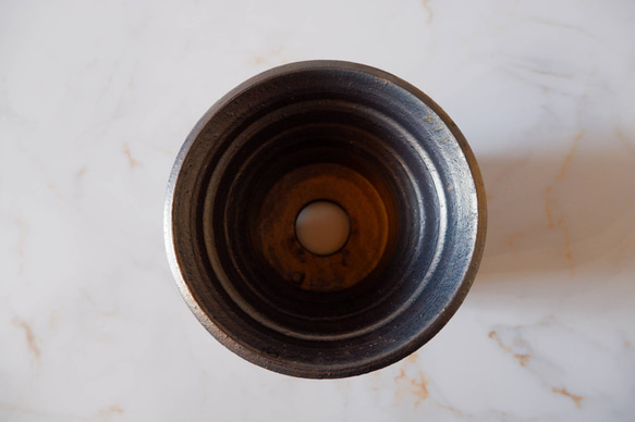 5.5号燻し金彩鉢386　塊根植物　多肉植物　アガベ　盆栽　植木鉢　作家鉢　鉢台　沖縄 5枚目の画像