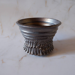 5.5号燻し金彩鉢386　塊根植物　多肉植物　アガベ　盆栽　植木鉢　作家鉢　鉢台　沖縄 1枚目の画像