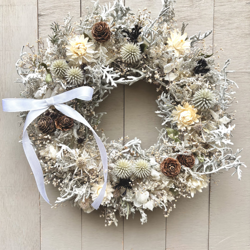 専用＊Winter＊3色のコットン ドライフラワーリース 専用＊Winter＊3色のコットン ドライフラワーリース Winter＊3色の