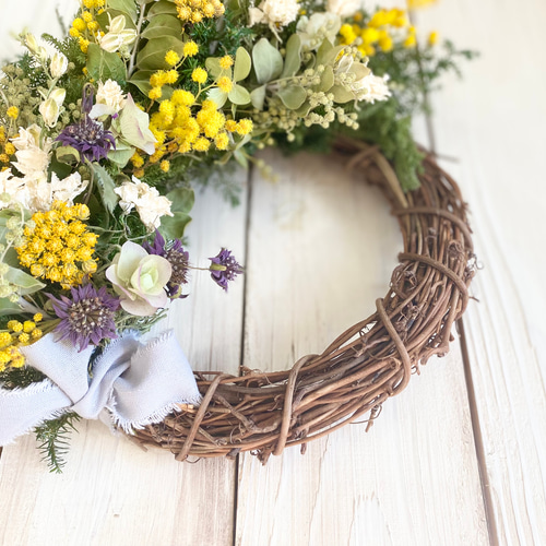 イタリア産ミモザのハーフリース リース Rosa Cherry 通販 20313535