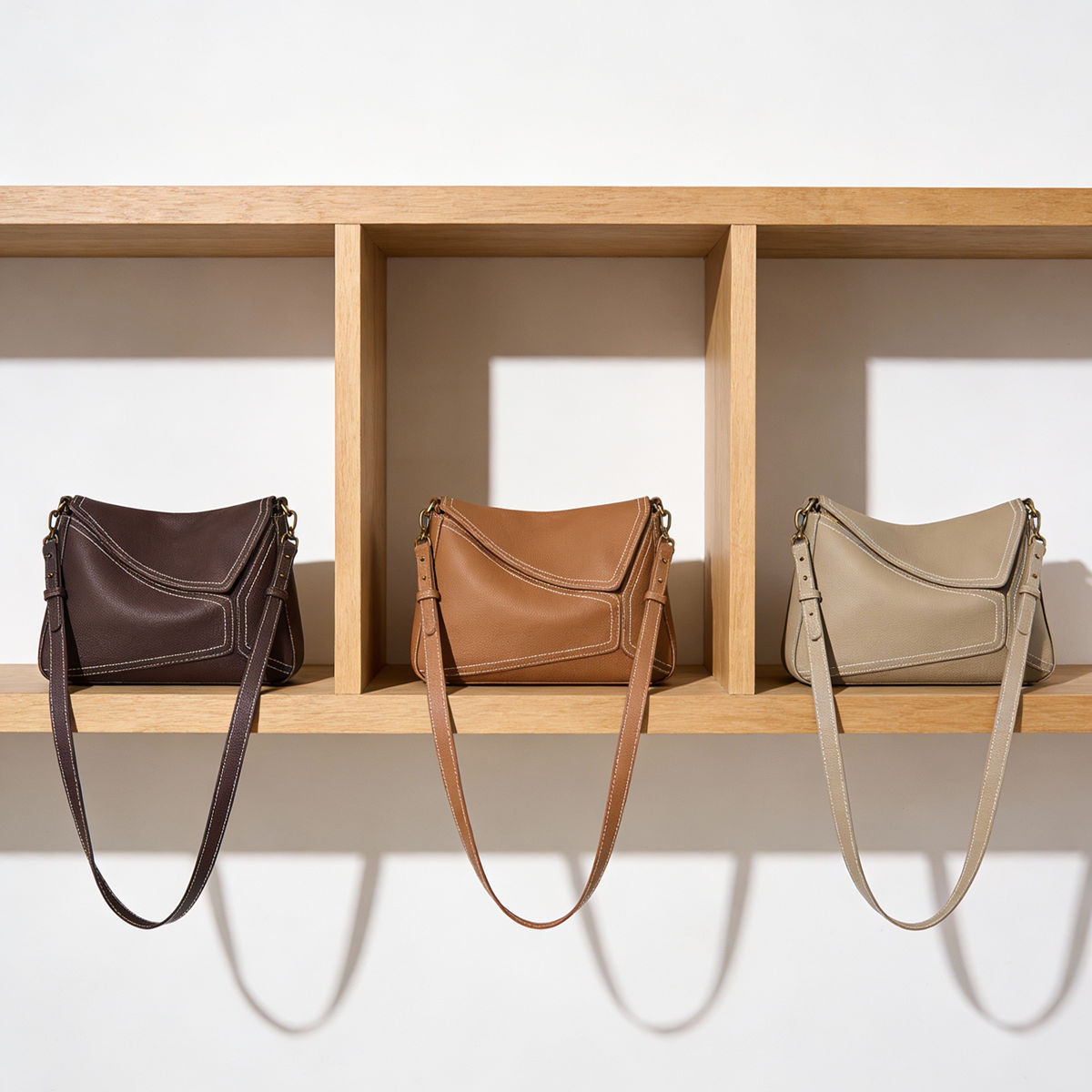 高級レザー使用 パズルバッグ ハンドバッグ トートバッグ アームバッグ パズル型 レザーバッグ 本革 【KA009】