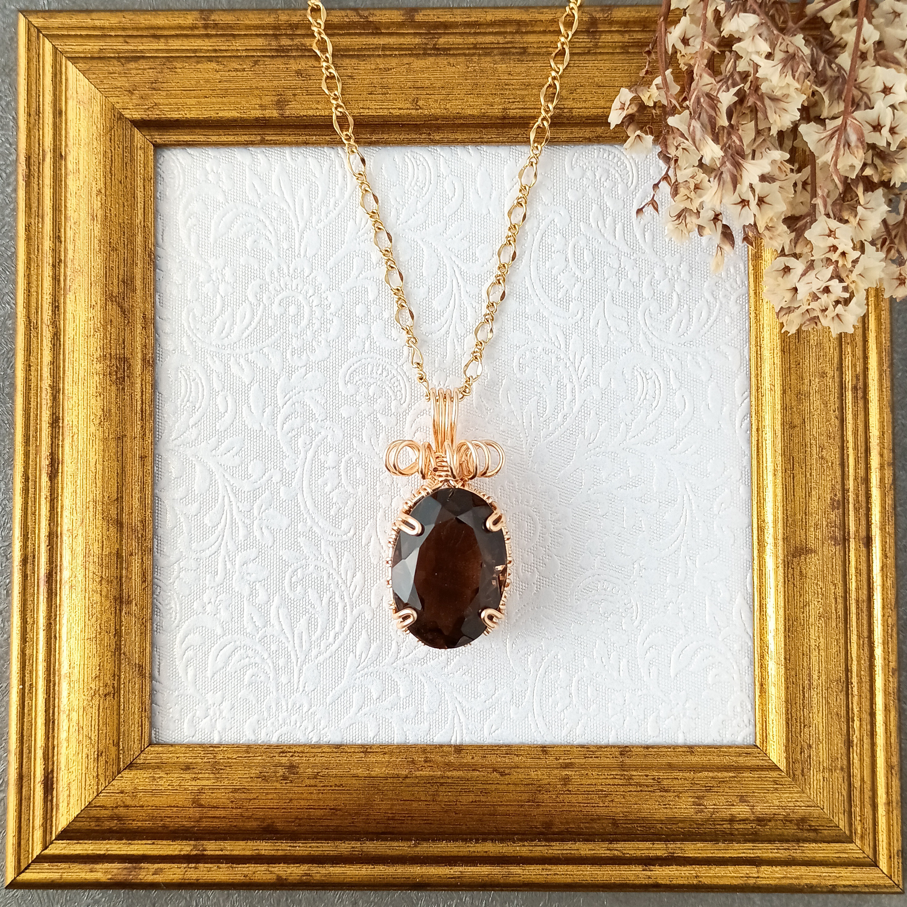 スモーキークォーツペンダントトップ✦ワイヤーラッピング