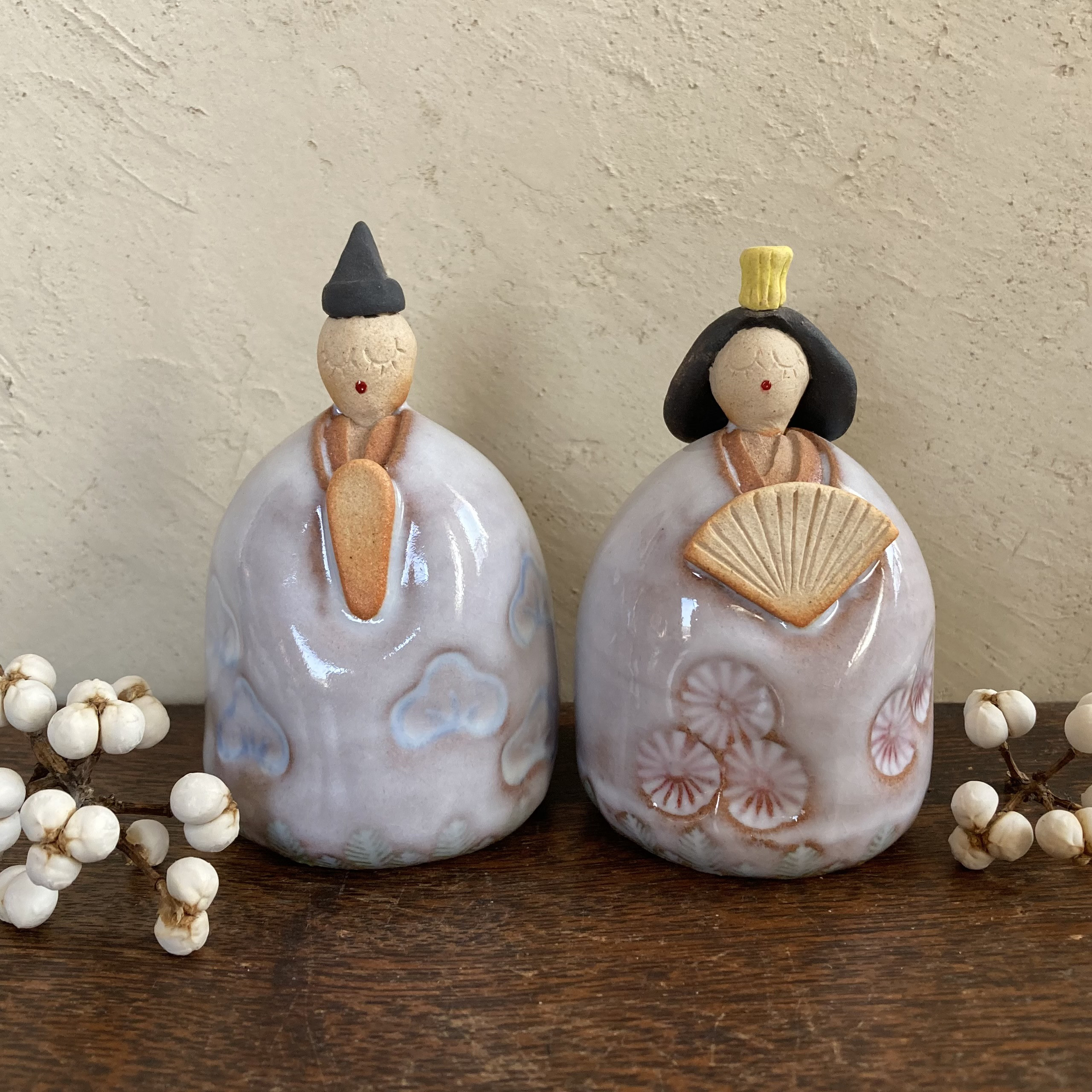 萩焼　おひなさま　お雛様　桃の節句　陶雛　雛人形