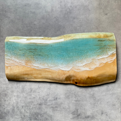 Sea Wood Collection – 深青の奥行【無垢 一枚板 耳付き】 立体