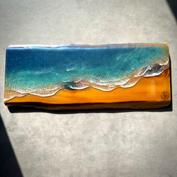 一枚板 レジンアート 海アート インテリア オーシャンアート 無垢