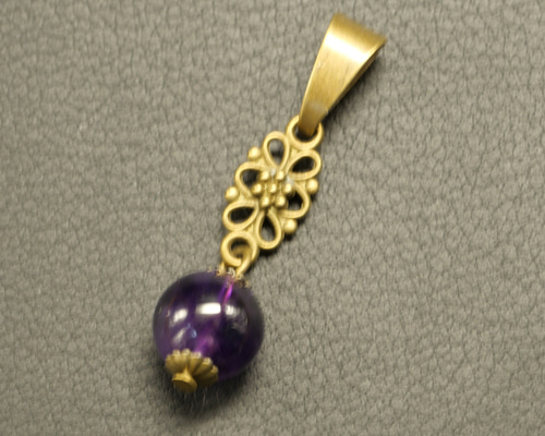 高品質個性的キラキラ可愛いフラワーアメジストペンダントトップ 高