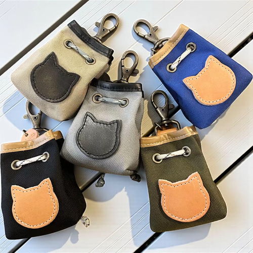 ちょこんとかわいい小物入れ nico petit ミニ巾着＜ネコ＞コーデュラ