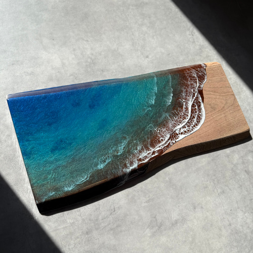 Sea Wood Collection – 深青の奥行【無垢 一枚板 耳付き】 Sea Wood Collection – 深青の奥行【無垢 一枚板 耳付き】 立体