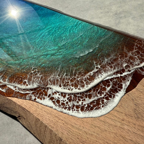 Sea Wood Collection – 深青の奥行【無垢 一枚板 耳付き】 Sea Wood Collection – 深青の奥行【無垢 一枚板 耳付き】 立体