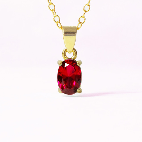 ルビー (オーバルカット6×4mm) 指輪&ピアス&ネックレス 3点セット 