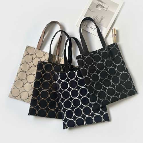 人と被らない着回しバッグ】ミナペルホネンdop刺繍生地と帆布のスリム