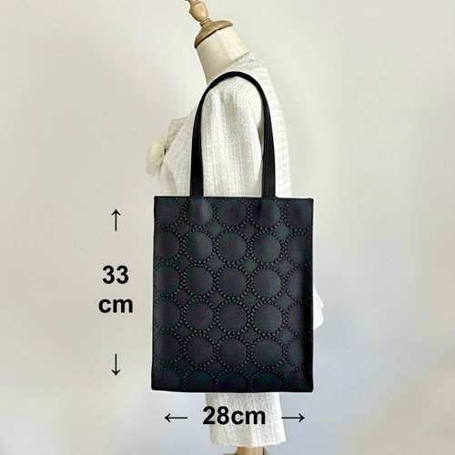 人と被らない着回しバッグ】ミナペルホネンdop刺繍生地と帆布のスリム