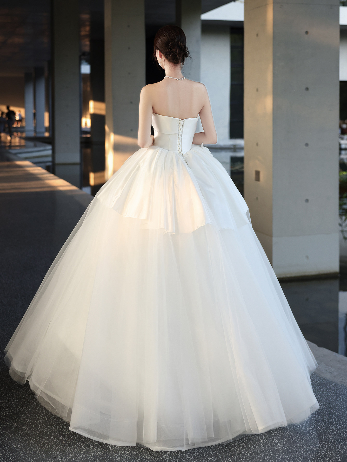 綺麗 白 オフショルダー 花 ウェディングドレス 結婚式 花嫁 パーティー 前撮り 披露宴 A7274