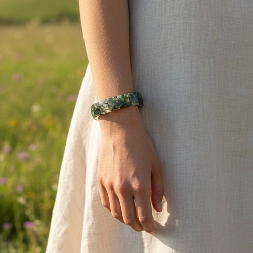グリーンモスアゲート バングル バングル・リストバンド Himal