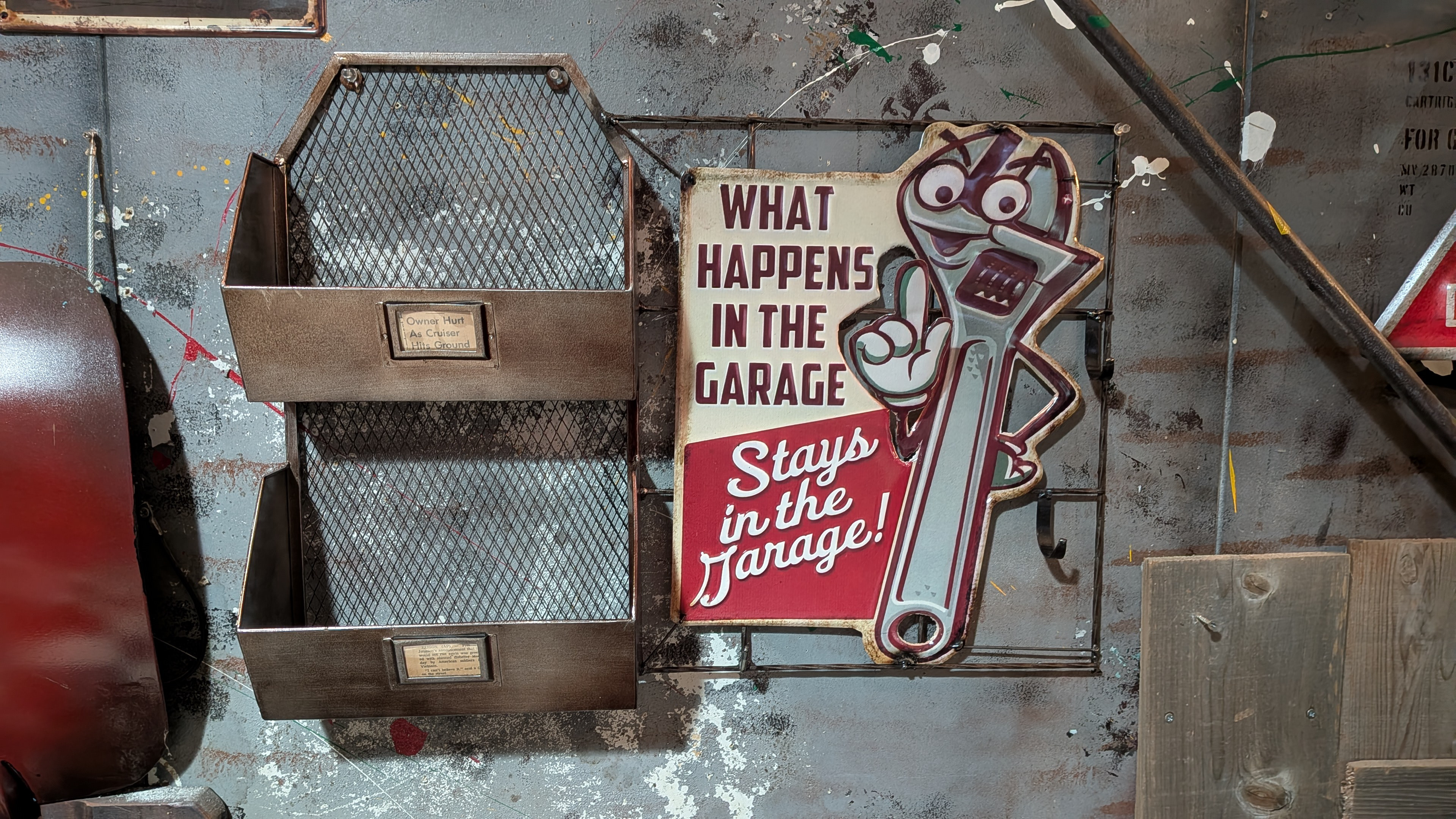 ツールボックス ガレージ看板  ガレージ看板＆ツールホルダー  ウォールシェルフ  #ガレージ雑貨 #BASE雑貨