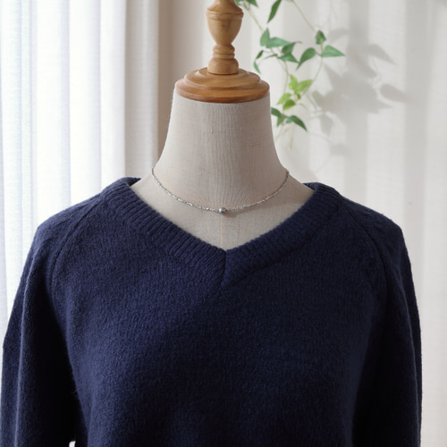 カレンシルバーとグレーパールのネックレス カレンシルバー グレー