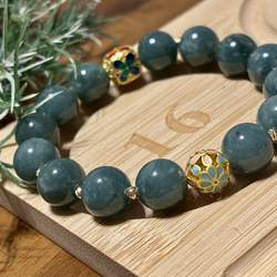 ブルータピオカ瑪瑙ブレスレット，タピオカアゲート！かわいいブルー