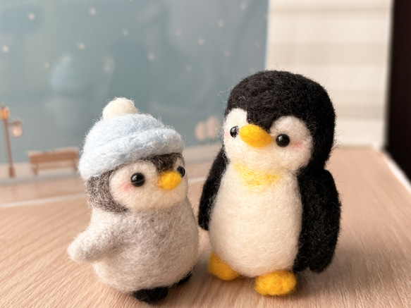 ペンギンさんの親子 羊毛フェルト 羊毛フェルト モカ＆ラテ 通販