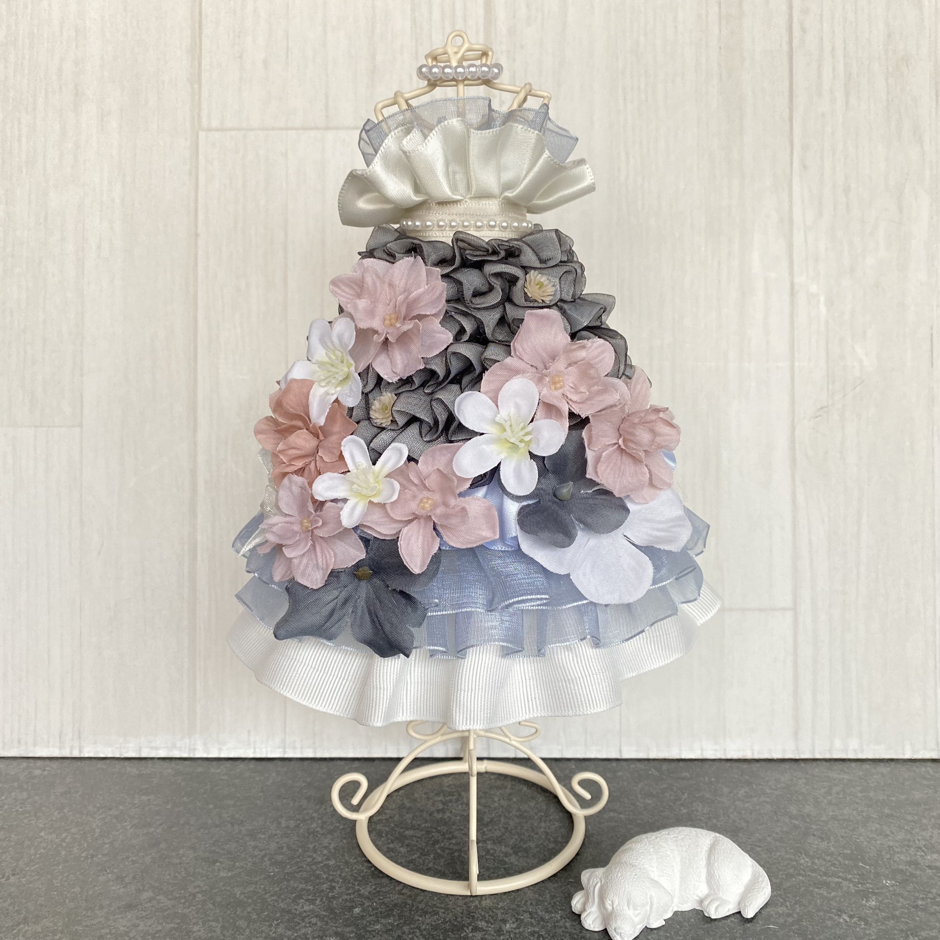 華やかフラワートルソー〈シルバーブルー〉結婚式ドレス色当てお色直し　ウェルカムスペースや受付に　春ギフトにも 4,814円