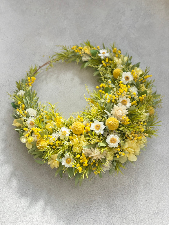 予約販売】 ミモザ ＊ ナチュラル三日月リース M /mimosa / ミモザの日