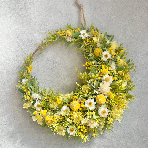 予約販売】 ミモザ ＊ ナチュラル三日月リース M /mimosa / ミモザの日
