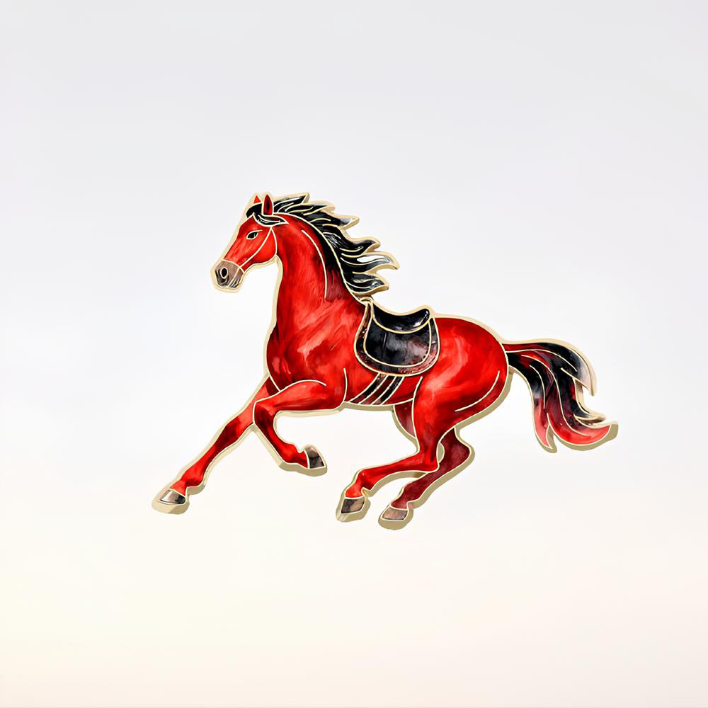オパールブローチ馬車と馬のデザインブローチ
