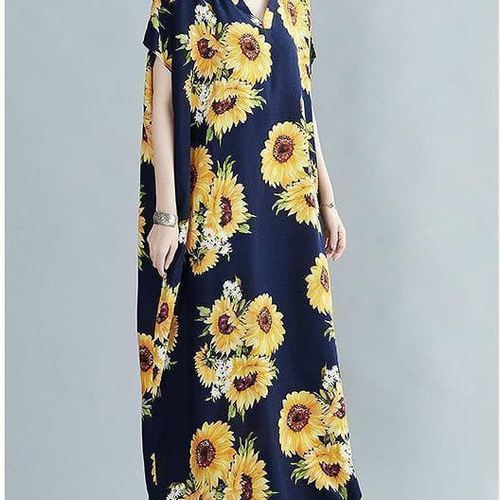 大きいサイズ レディース 春 夏 花柄 ロング ワンピース 新品 半袖