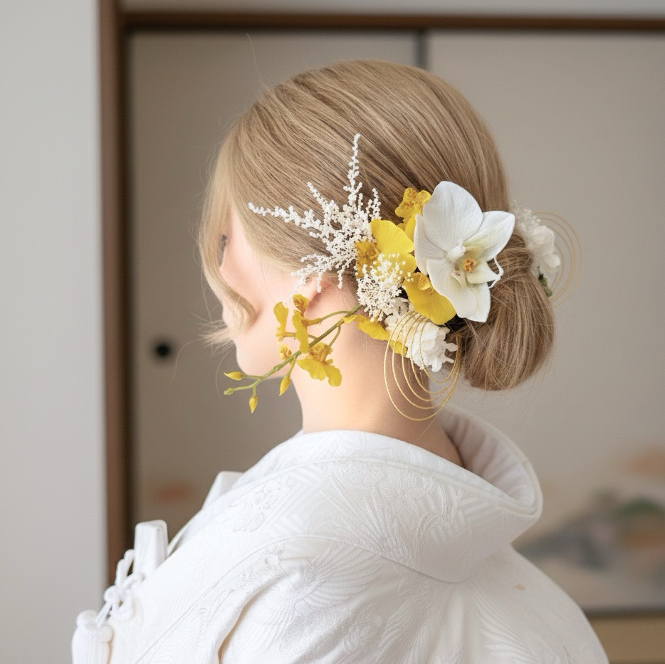 結婚式　卒業式　成人式　髪飾り　和装　白無垢　振袖　袴　胡蝶蘭 4,940円