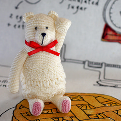 節分 編みぐるみ 鬼くまさんと豆まき 節分セット 台座付き レース糸