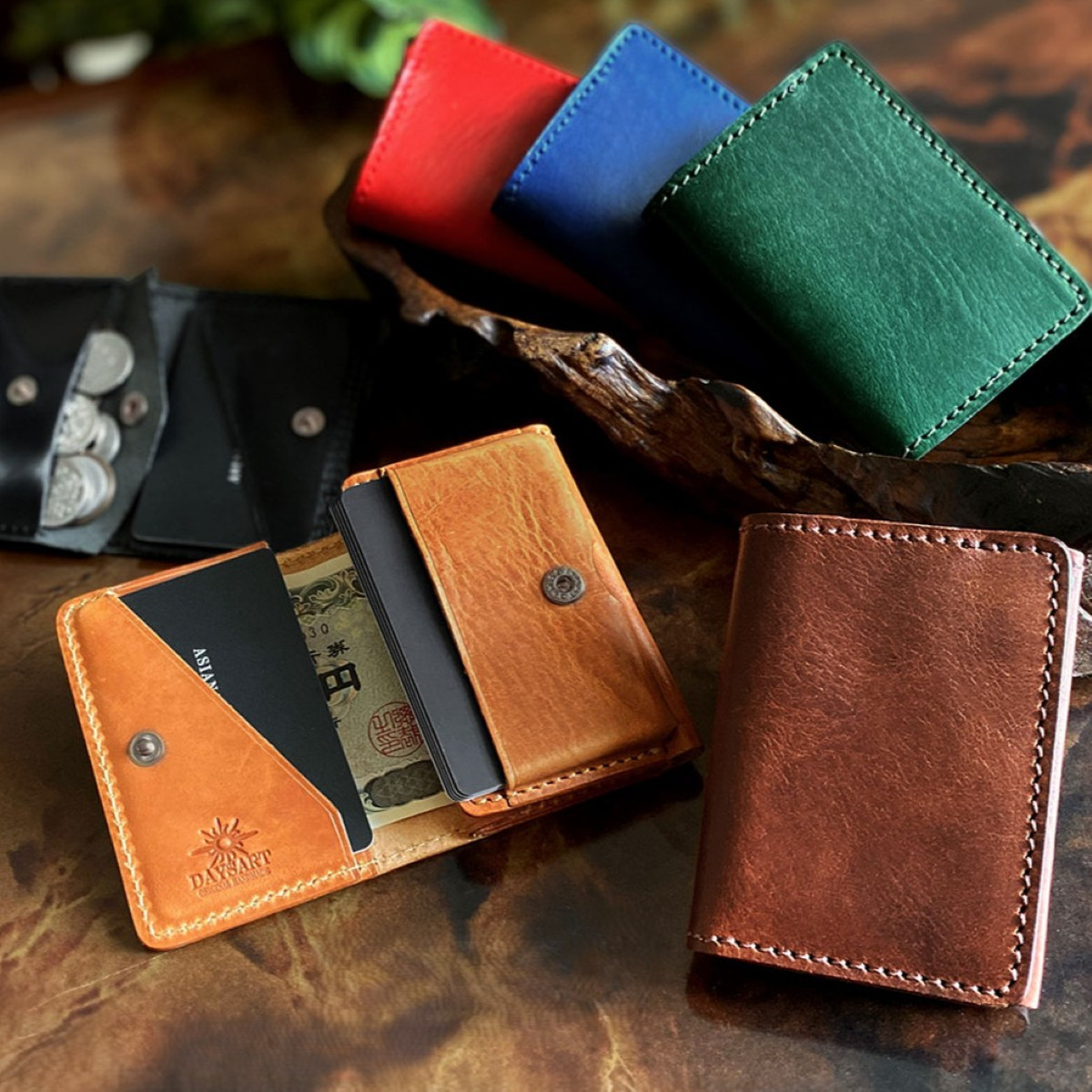 ミニ財布 本革 メンズ レディース コンパクト 小さい財布 三つ折り財布 小銭入れ ミッスーリレザー ミニウォレット