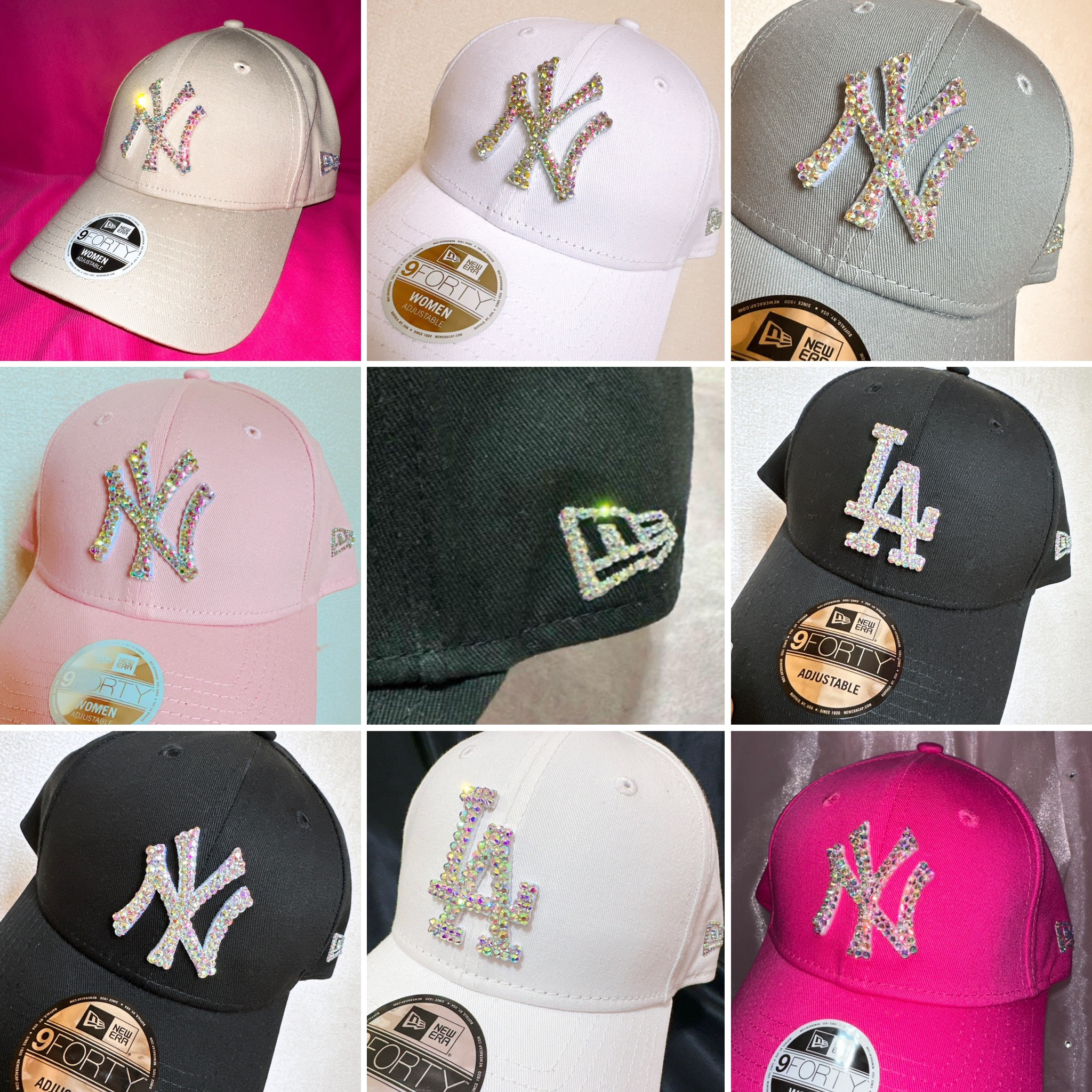 キラッキラ✨高クオリティ ジュエルキャップ ニューエラ 9FORTY キャップ ストーン デコ NEWERA 帽子