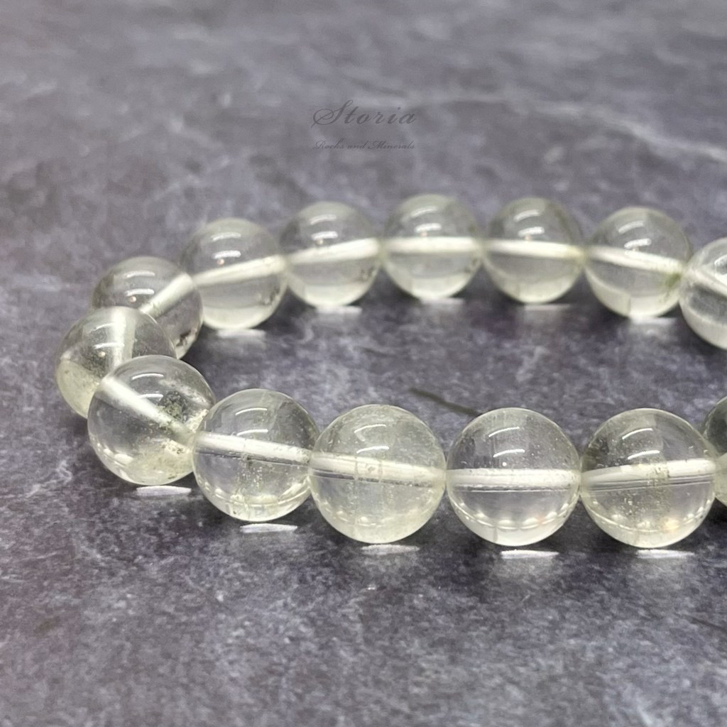 【一点もの】13mm クル渓谷産 クローライト入り ヒマラヤ水晶 ブレスレット【N010604】