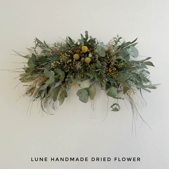 ドライフラワースワッグ 横長スワッグ スワッグ lune 通販 20316566