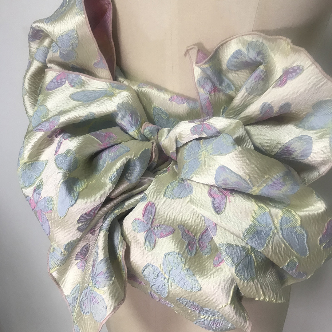 兵児帯 ジャカード織り 大人へこ帯 蝶柄 長尺 送料無料 和装小物 着物 浴衣