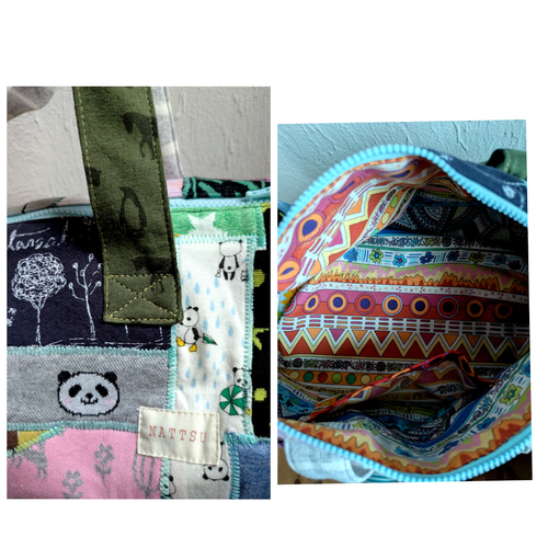 ☆ニット端切れつぎはぎ☆ボストンバッグ☆ ボストンバッグ NATTSU