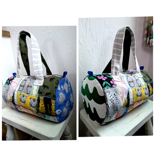 ☆ニット端切れつぎはぎ☆ボストンバッグ☆ ボストンバッグ NATTSU