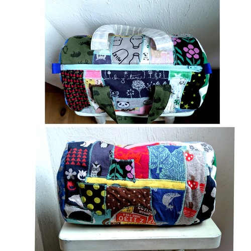 ☆ニット端切れつぎはぎ☆ボストンバッグ☆ ボストンバッグ NATTSU